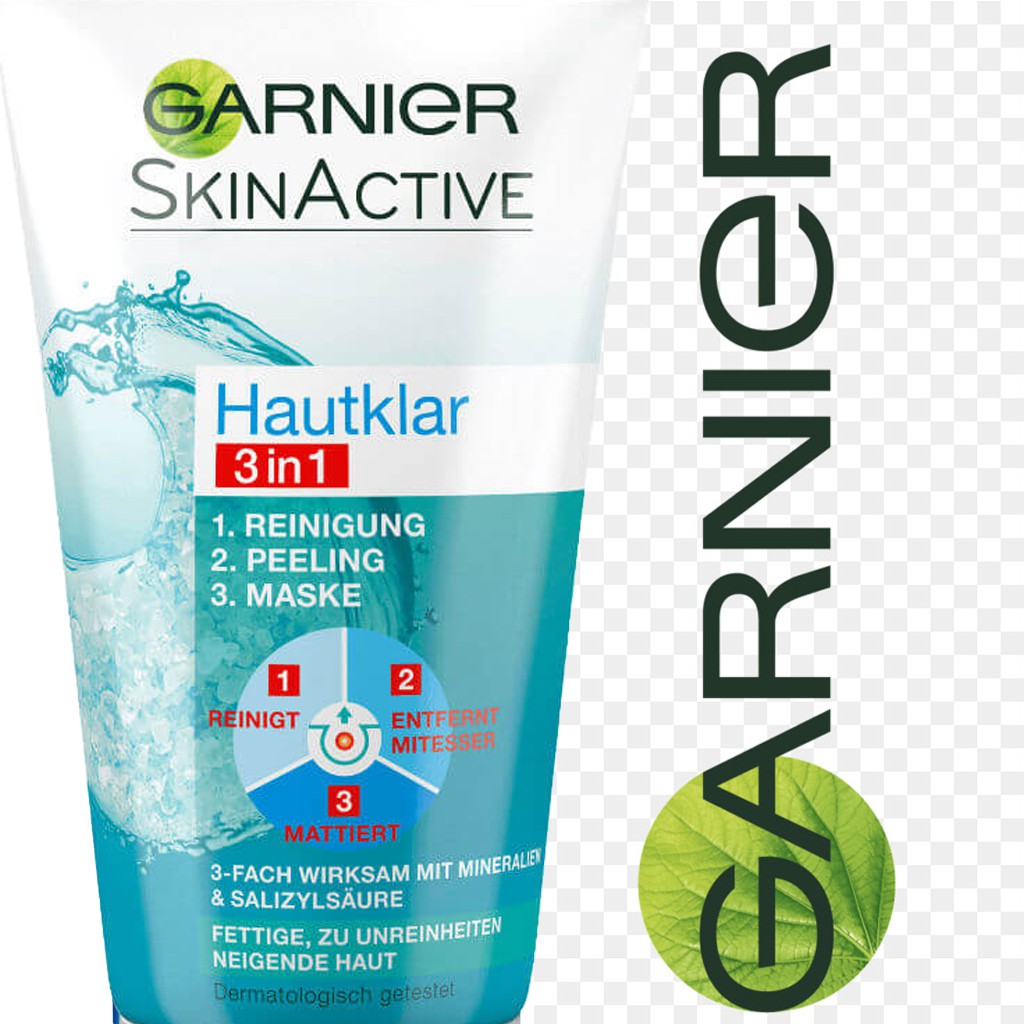 Sữa Rửa Mặt Garnier Skinactive Hautklar 3in1 Dành Cho Da Mụn & Bị Nhờn - màu xanh