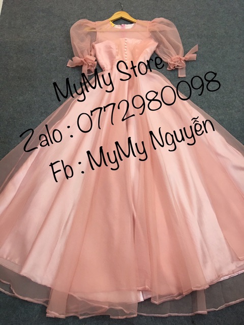 KÈM ẢNH/VIDEO THẬT - Đầm Maxi xoè tay phồng kết ngọc Siêu Sang -MS86Y- Size M/L đến 57kg | BigBuy360 - bigbuy360.vn