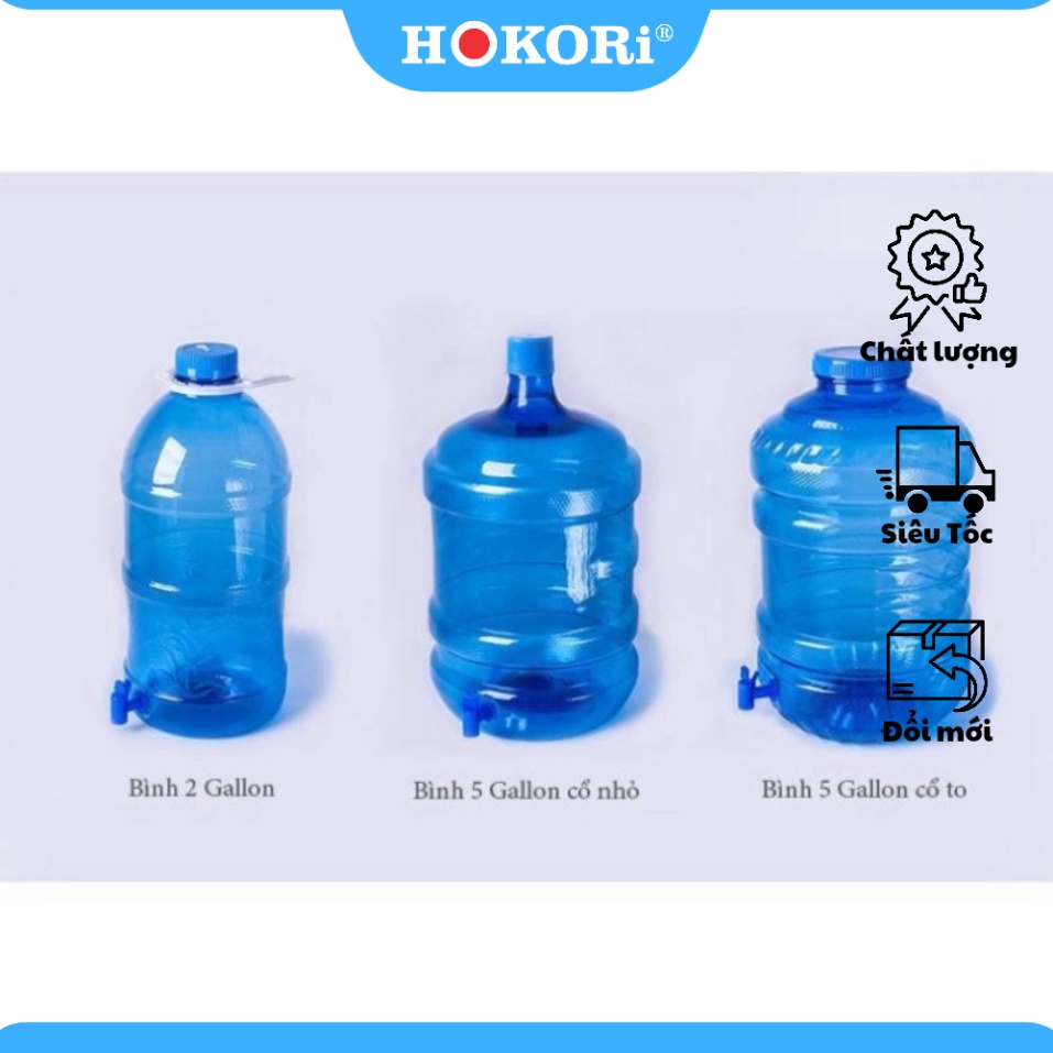 Bình Gallon Việt Nhật 7,5 lít, 18 lít, 20 lít - Bình Nước Nhựa Việt Nhật - Bình gallon 20 lít Có Vòi Rót - Bách Hoá Lê G