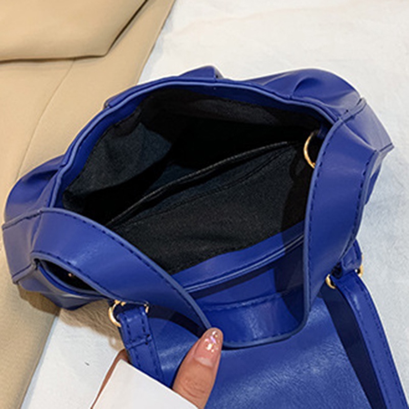 IELGY Túi Đeo Vai Bằng Da PU Màu Trơn Phong Cách Pháp Thời Trang Cho Nữ