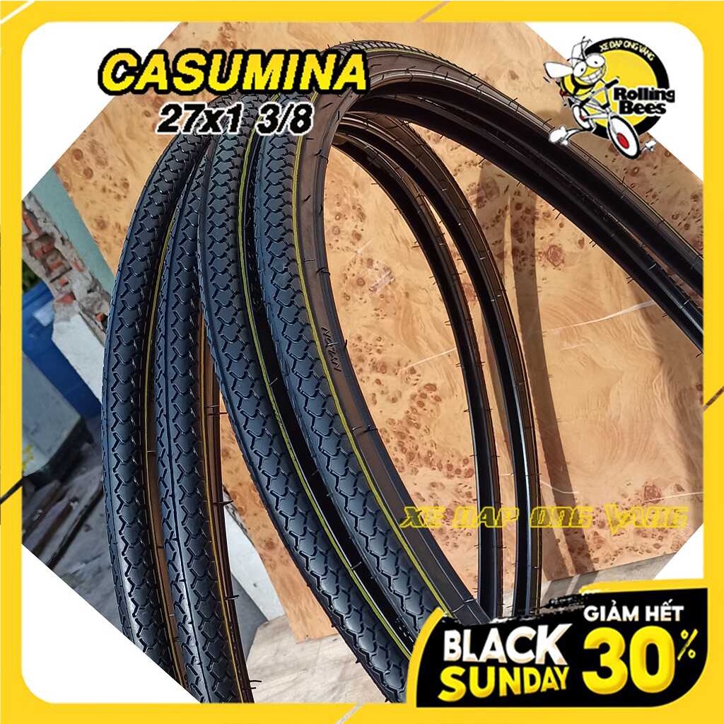 Vỏ Lốp Săm Ruột  xe đạp phổ thông 27x1 3/8 Chính hãng casumina