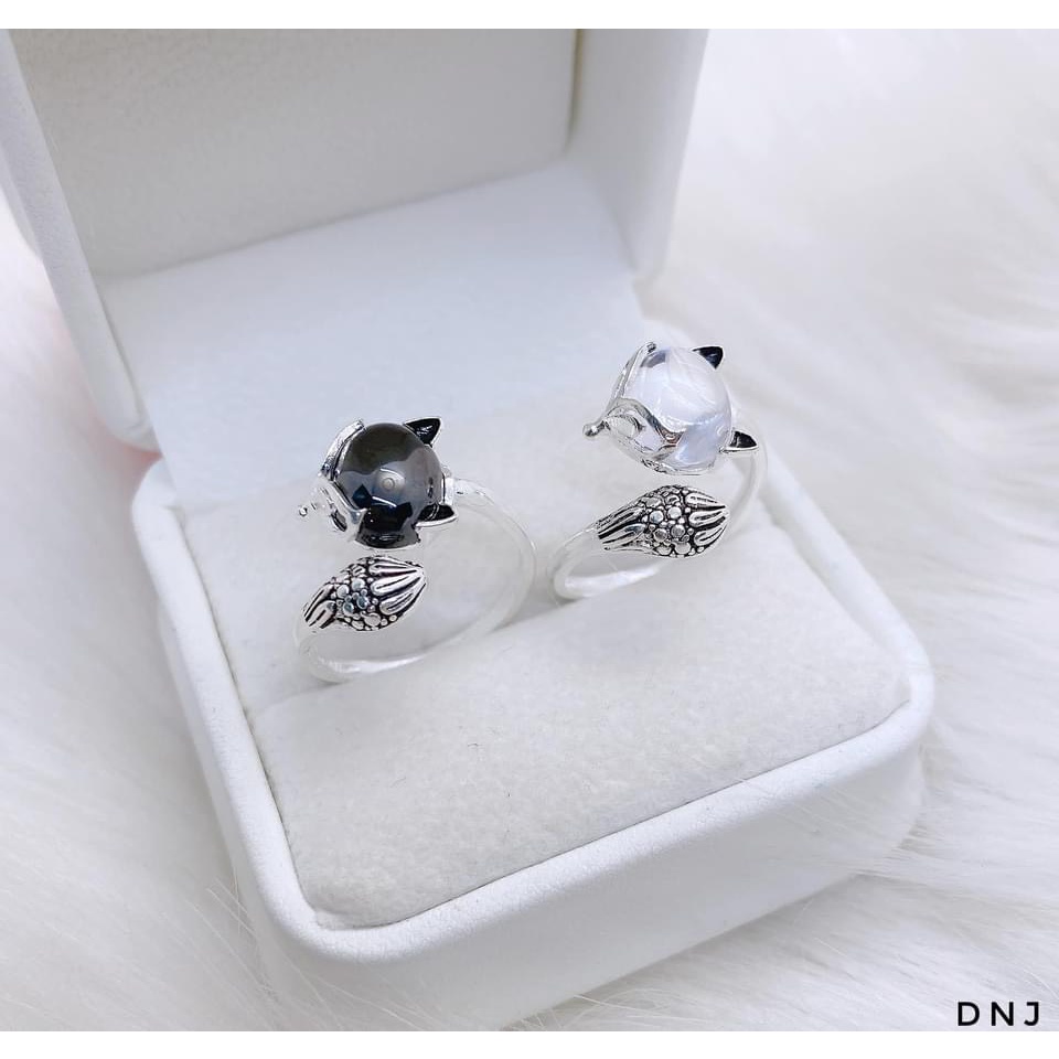 Nhẫn hồ ly bạc thật sơn đen cao cấp đủ màu - Kho sỉ bạc Nhất Linh