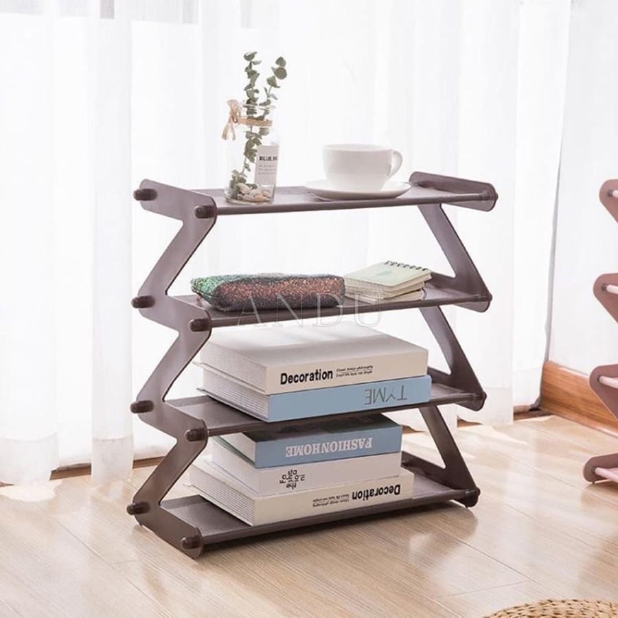 Kệ 4 Tầng Hình Chữ Z Để Sách Vỡ, Giày Dép, Vật Dụng Đa Năng Tiện Lợi Cho Gia Đình Bạn