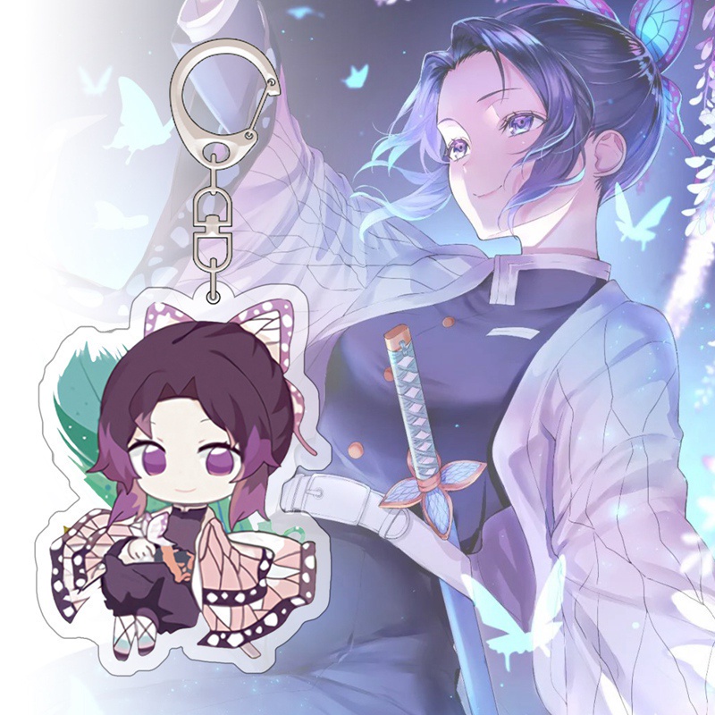 Móc khóa hai mặt bằng acrylic hình Tanjirou Nezuko Zenitsu