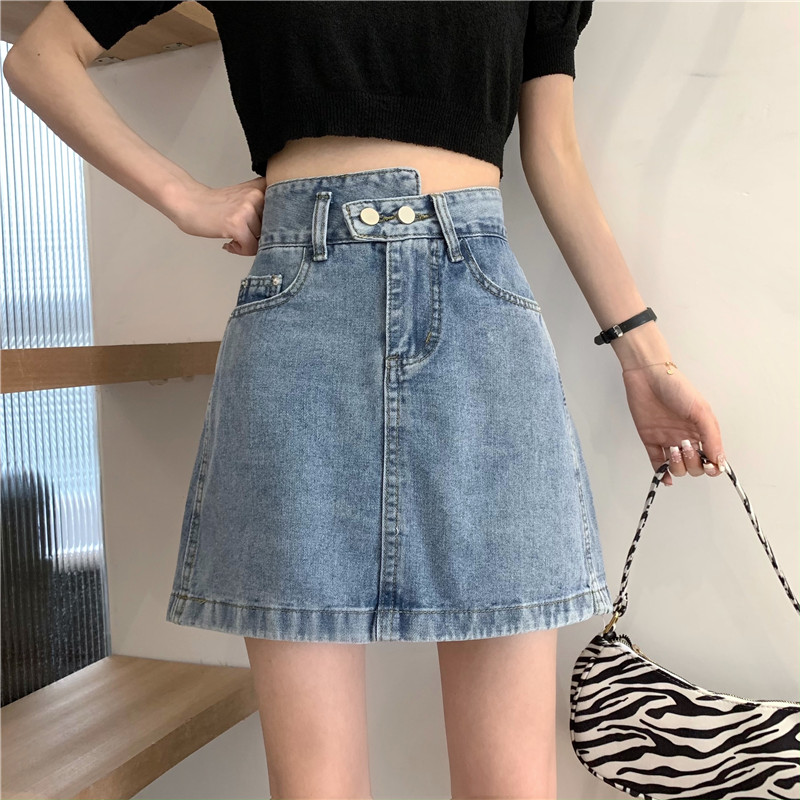 chân váy jean Lưng Cao Thời Trang Dành Cho Nữ