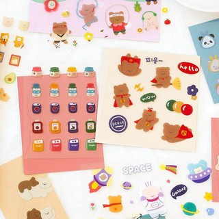 Set Sticker Nhãn Dãn Tem DIY Bé Gấu Trang Trí Cực Dễ Thương - RosyPosy
