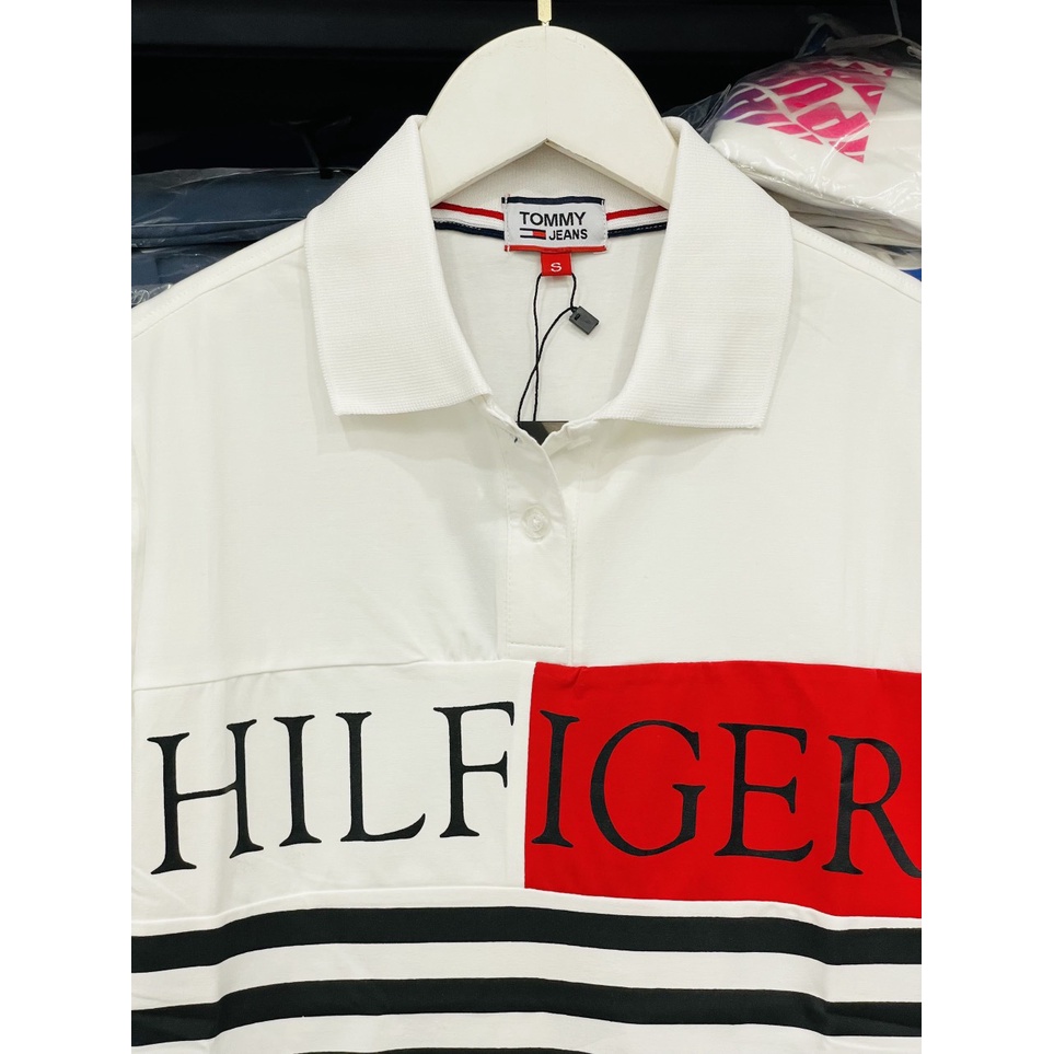 [HÌNH THẬT] ÁO THUN TOMMY VNXK TRẮNG SỌC ĐEN   - COTTON CÁ SẤU 100%