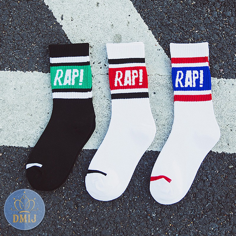 Tất nam nữ cổ cao nhiều mẫu vớ unisex cổ cao chữ rap