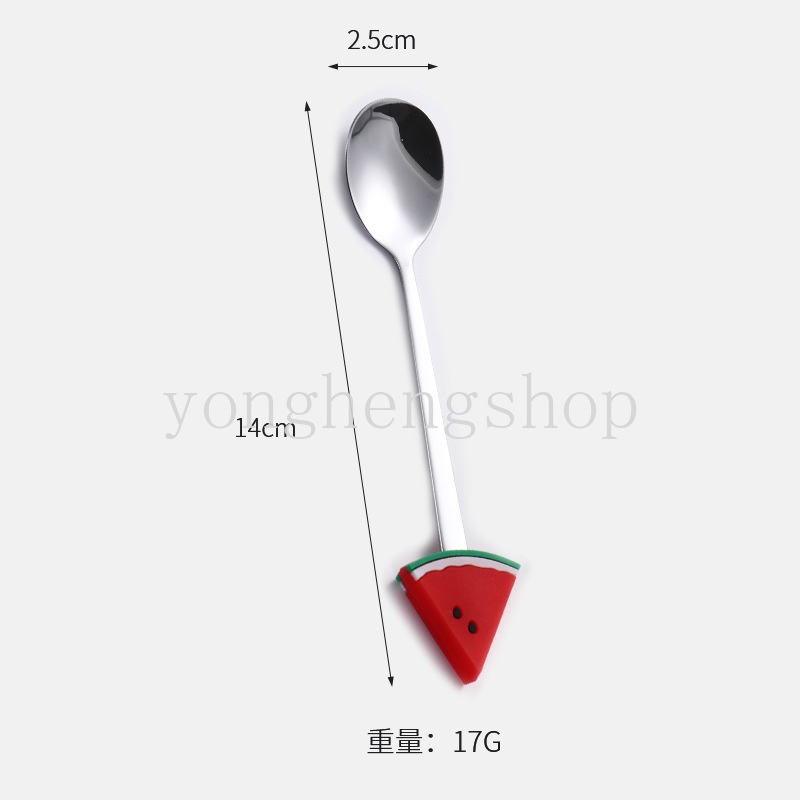 Bộ Muỗng Nĩa Bằng Thép Không Gỉ Hình Trái Cây Dễ Thương