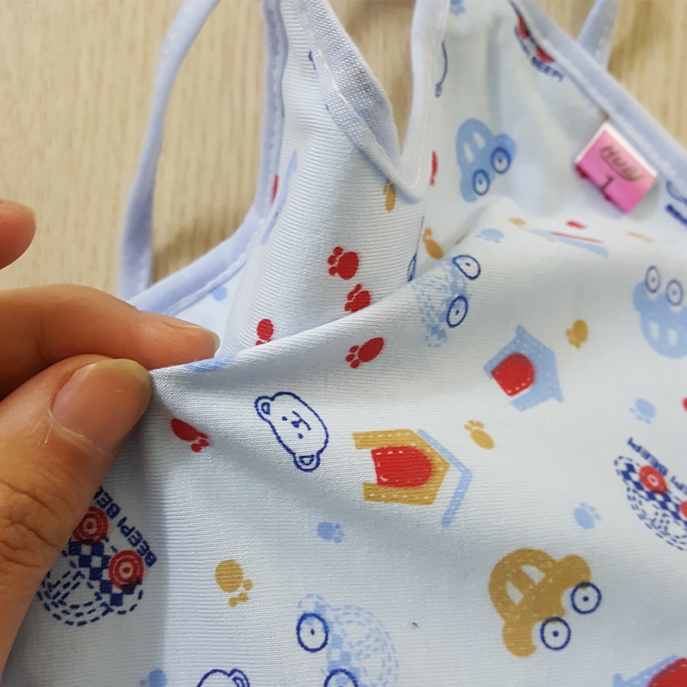 Yếm ăn dặm BEPIKA chống thấm tròn có dây buộc cho bé trai bé gái