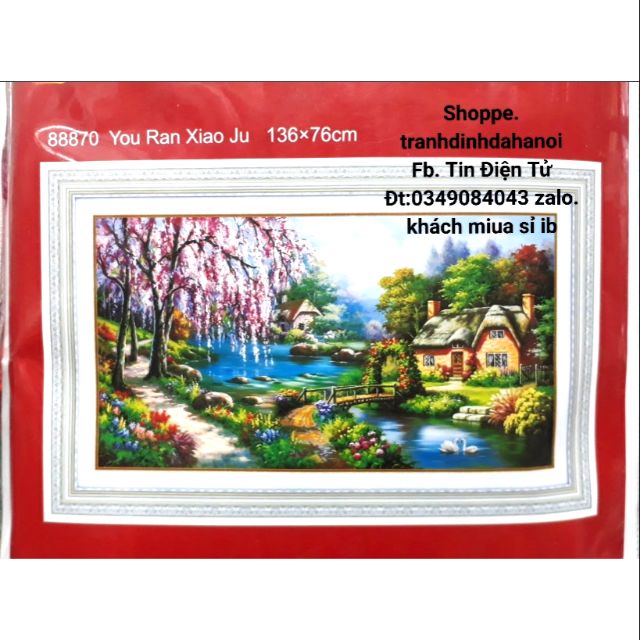 Tranh thêu phong cảnh 88870  136x76cm