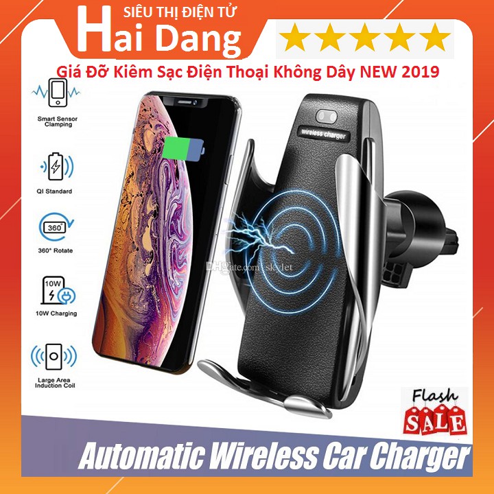 Đế Sạc Không Dây, Đế Sạc Nhanh Kiêm Giá Đỡ Điện Thoại Không Dây Cảm Ứng Trên Xe Ô TÔ Và Để Bàn