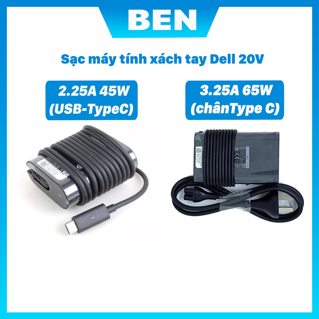 Sạc máy tính xách tay Dell 20V