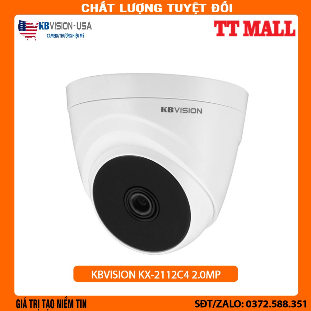 [Mã ELHAMS5 giảm 6% đơn 300K] Camera {Giá sốc} Camera KBVISION KX-2112C4 2.0MP