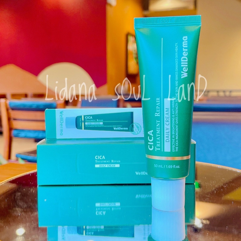 [HSD 24] Kem dưỡng phục hồi làm dịu da B5 Cica Treatment Repair Daily Cream Wellderma Hàn Quốc