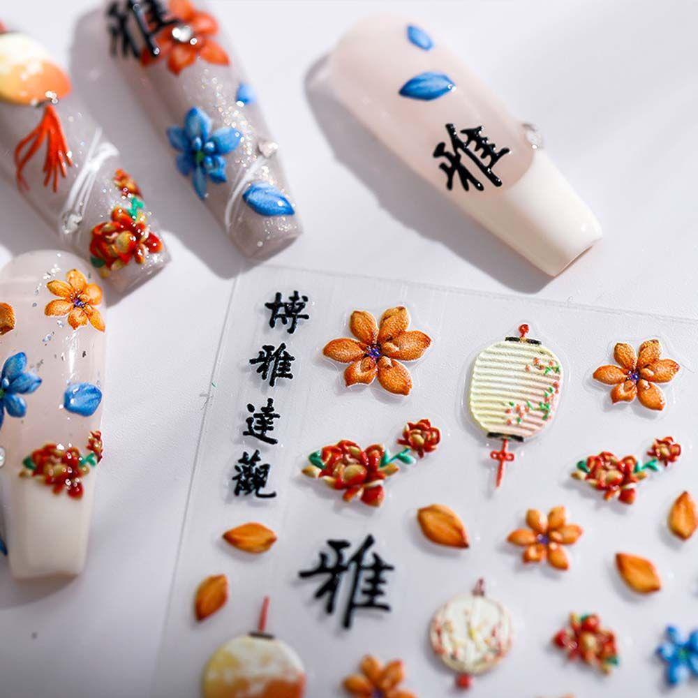 Miếng Dán Trang Trí Móng Tay Phong Cách Trung Hoa Cổ Điển
