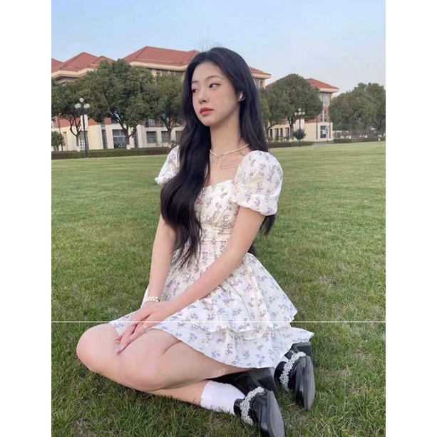 Váy hoa nhí ôm eo Quảng Châu cực xinh