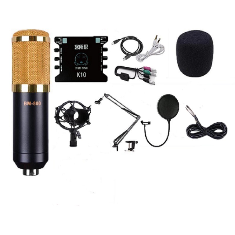 Bộ live stream BM 800 + Sound card XOX K10 tặng tai phone