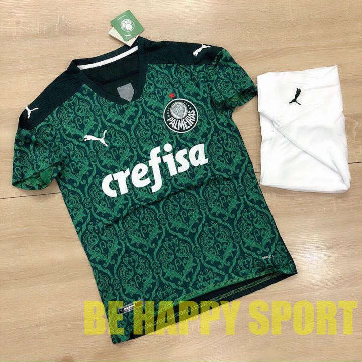 Quần Áo Đá Bóng Palmeiras Hàng Thái Xanh Lục Quần Trắng - Áo Thể Thao Nam PP Bởi Be Happy Sport