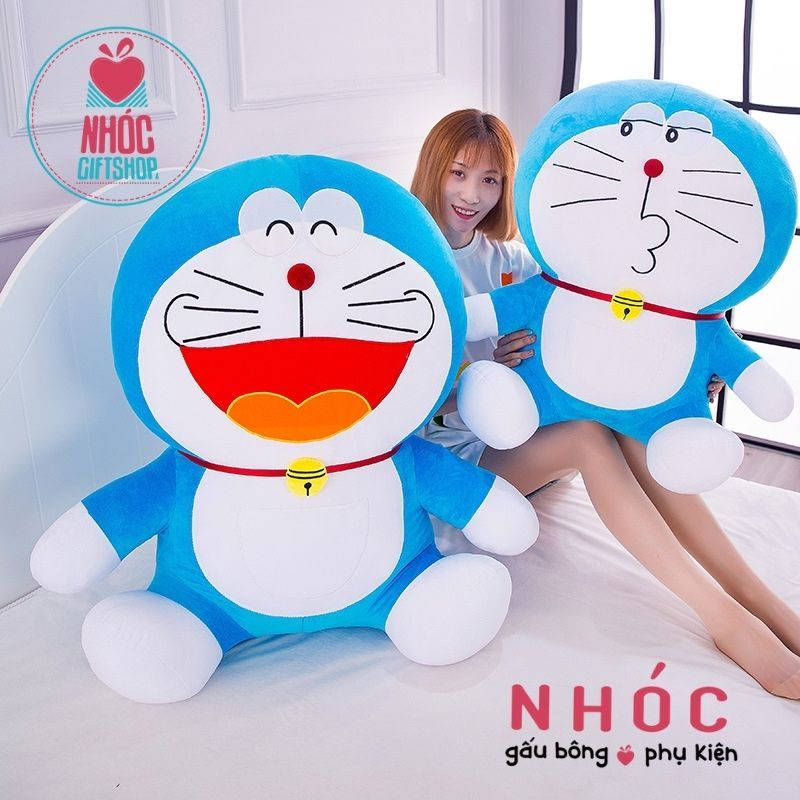 Thú bông Doraemon lông mịn ngồi TC Hàng Cao Cấp An Toàn Cho Bé Size Vừa - NHÓC