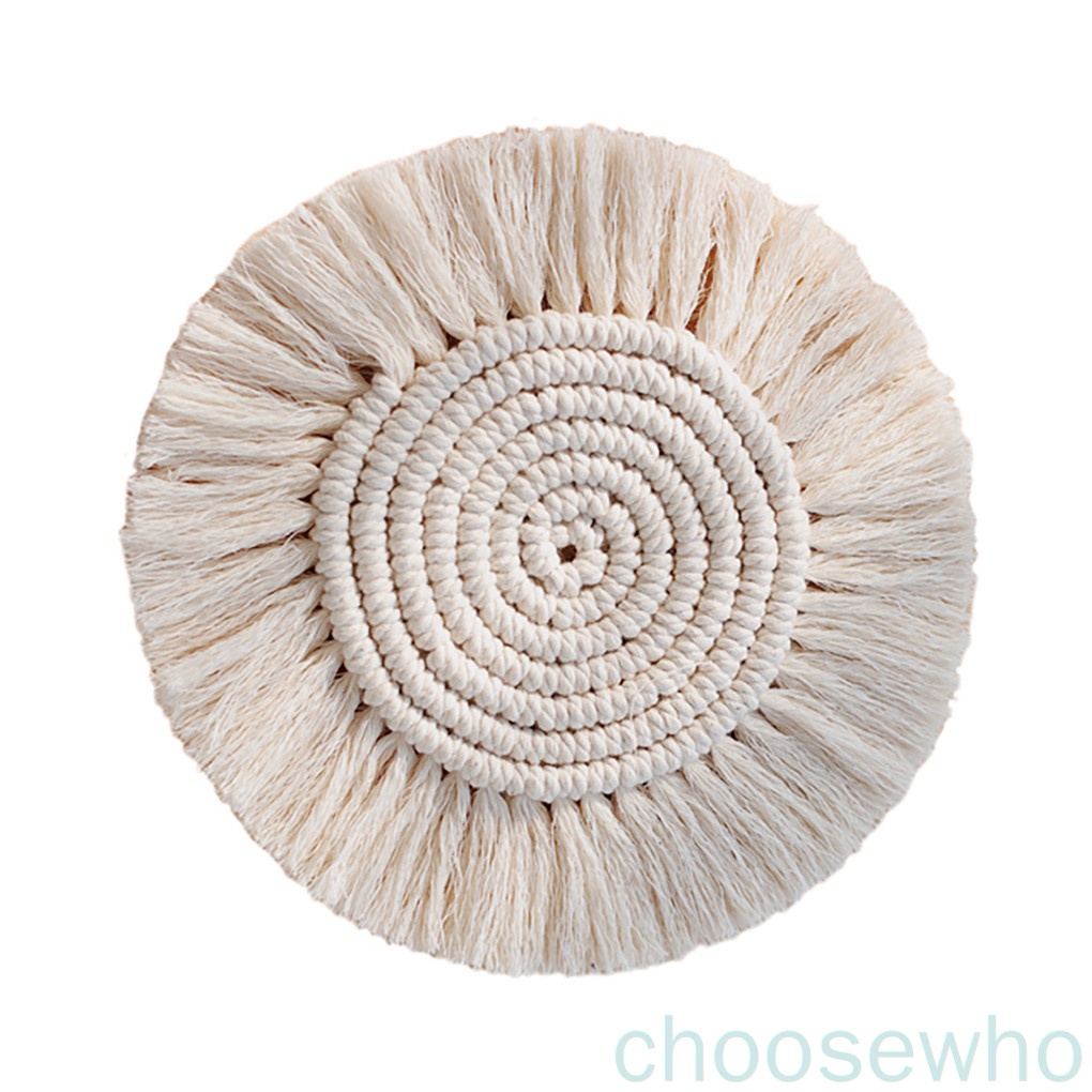 Tấm lót ly đan len bằng cotton cách nhiệt loại A 12.5cm