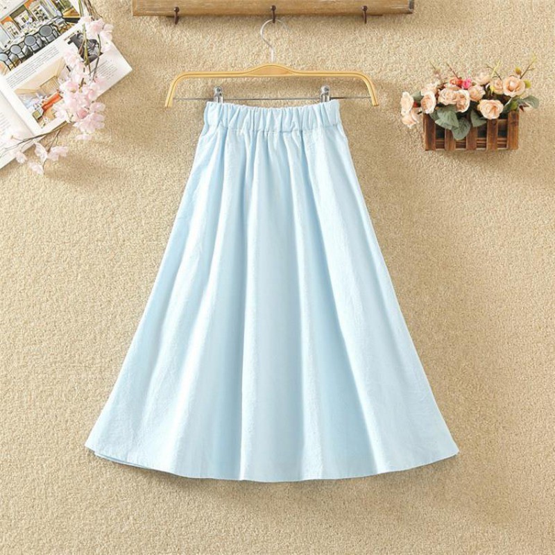 Chân váy chữ A màu trơn lưng co giãn phong cách Hàn Quốc duyên dáng cho nữ | BigBuy360 - bigbuy360.vn