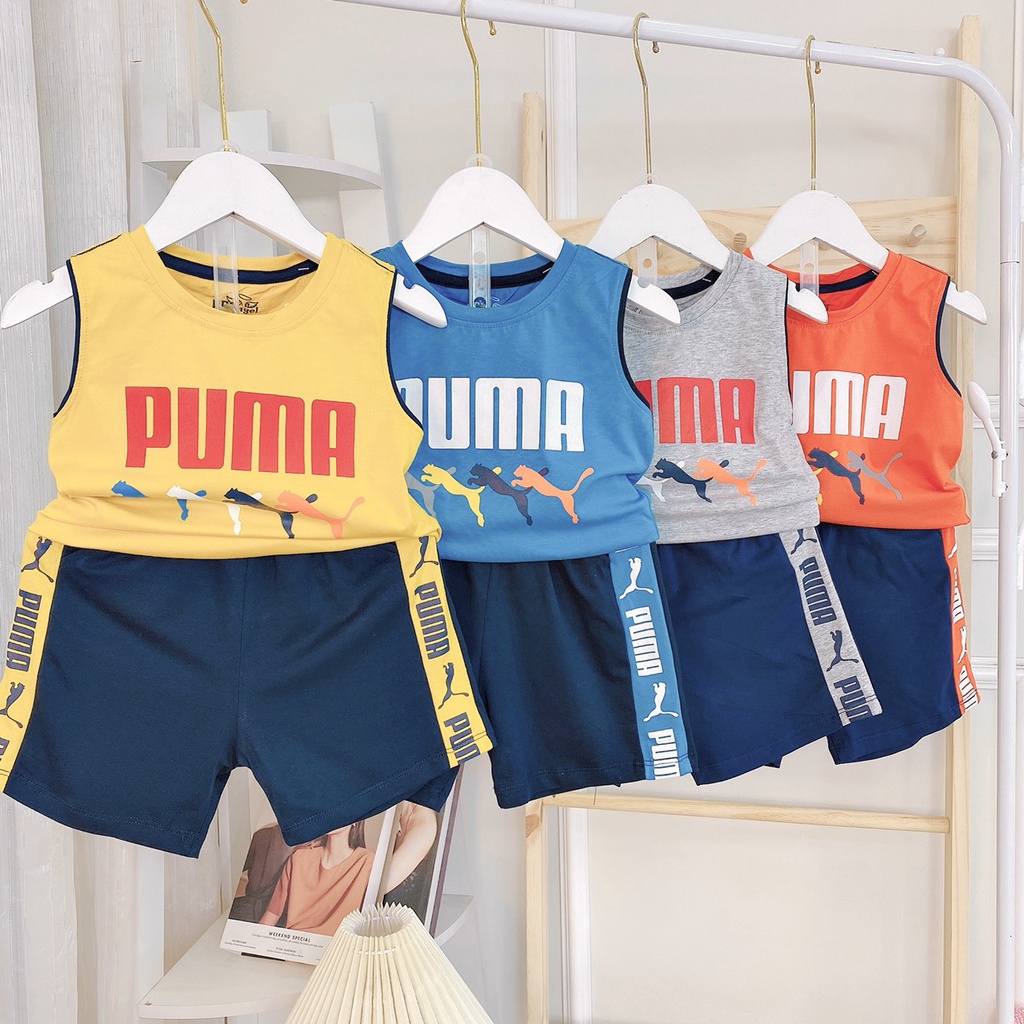 Bộ Puma sát nách bé trai, bộ sát nách cotton bé trai