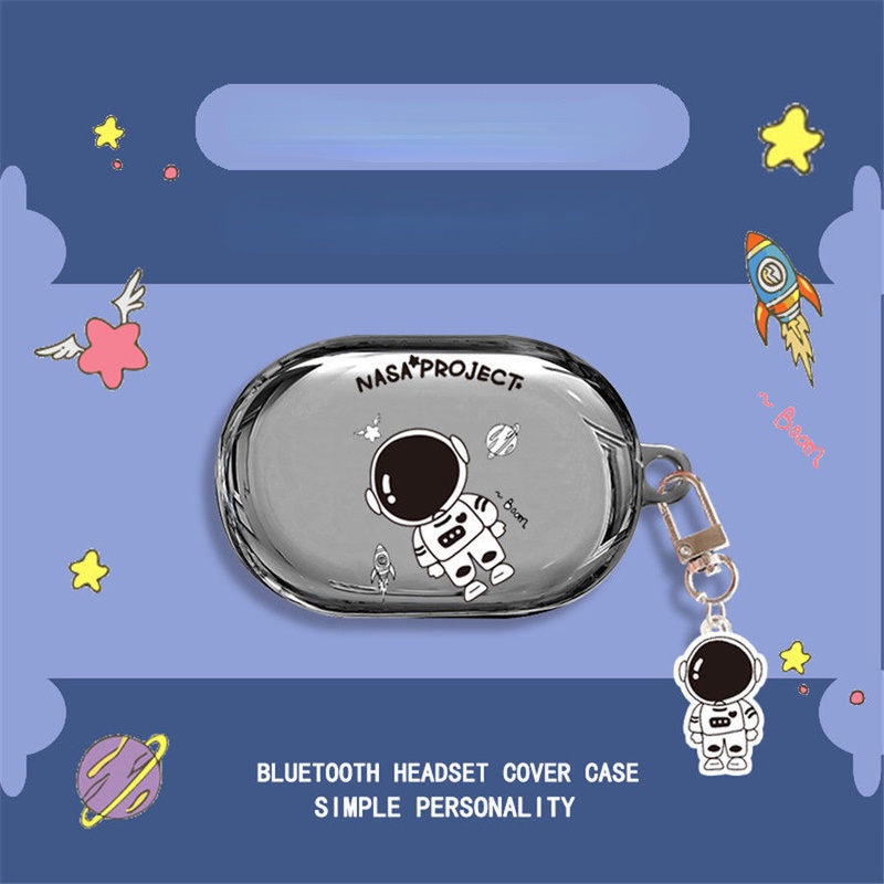 Sẵn Sàng! Vỏ Bảo Vệ Hộp Sạc Tai Nghe OPPO Enco Buds Hình Phi Hành Gia Màu Đen Dễ Thương