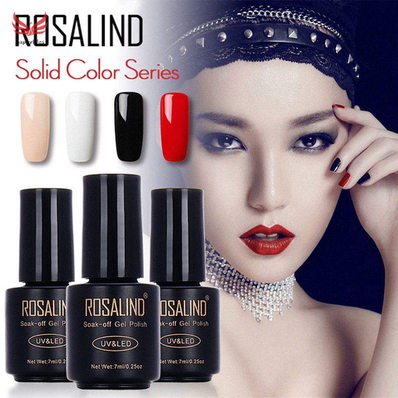 ROSALIND Lọ sơn móng tay trong suốt màu tự nhiên 3D xinh xắn dễ thương Sơn Móng Tay Không Mùi Nước 7ml