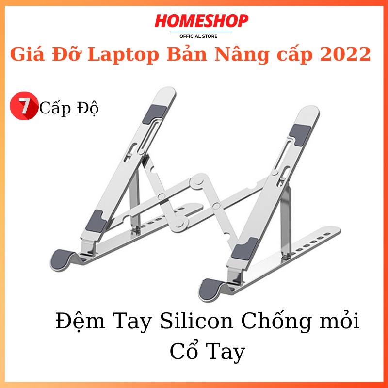 Giá Đỡ,Laptop Gấp Gọn Hợp Kim Nhôm Cao Cấp Giúp Tản Nhiệt,Cải thiện tư thế làm việc,Bản nâng Cấp 2022.