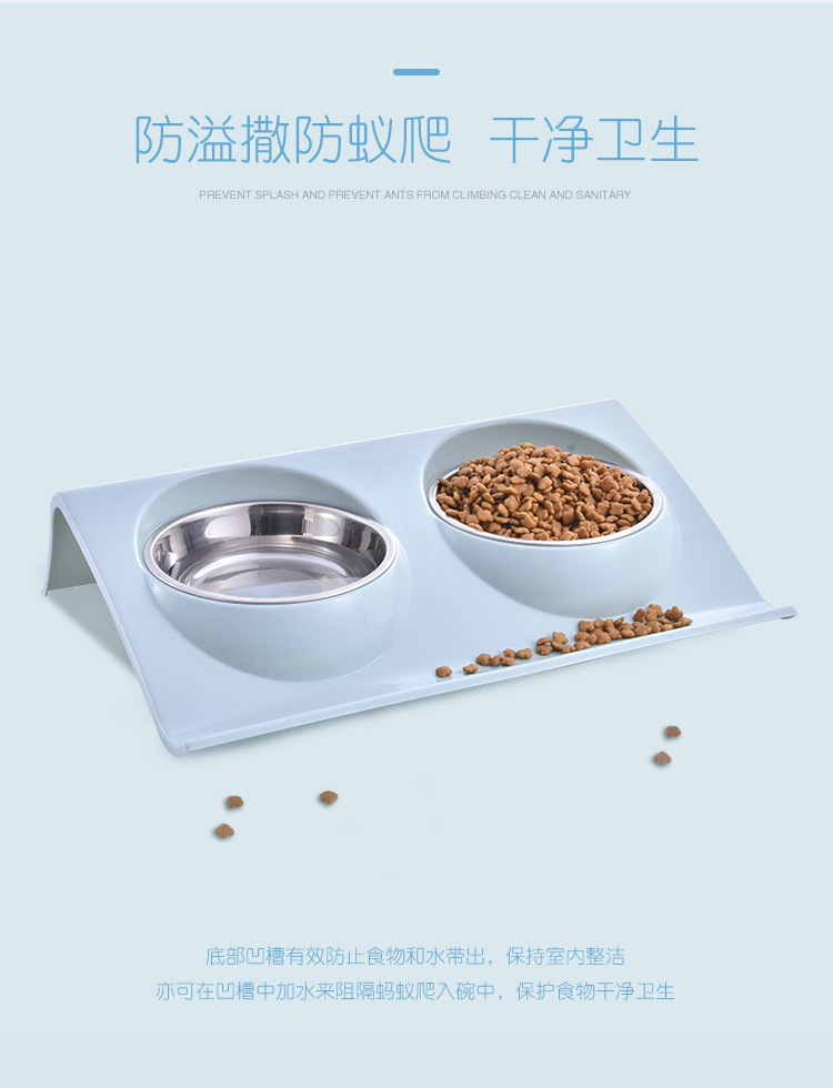 Bát Đựng Thức Ăn Cho Thú Cưng Cống Văng Chất Liệu Nhựa Và Thép Không Gỉ