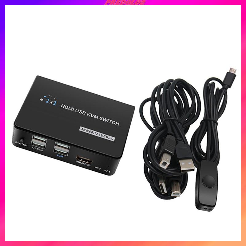 [Predolo2] 4k KVM Switch 2 Cổng PC Sharing 1 Bộ Bàn Phím Và Chuột Máy In
