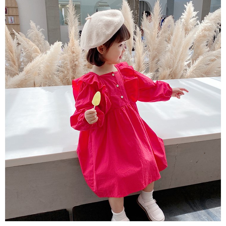 [HÀNG MAY THEO ĐƠN] Bé gái phong cách nước ngoài 2021 mùa thu mới phong cách hàn quốc váy công chúa