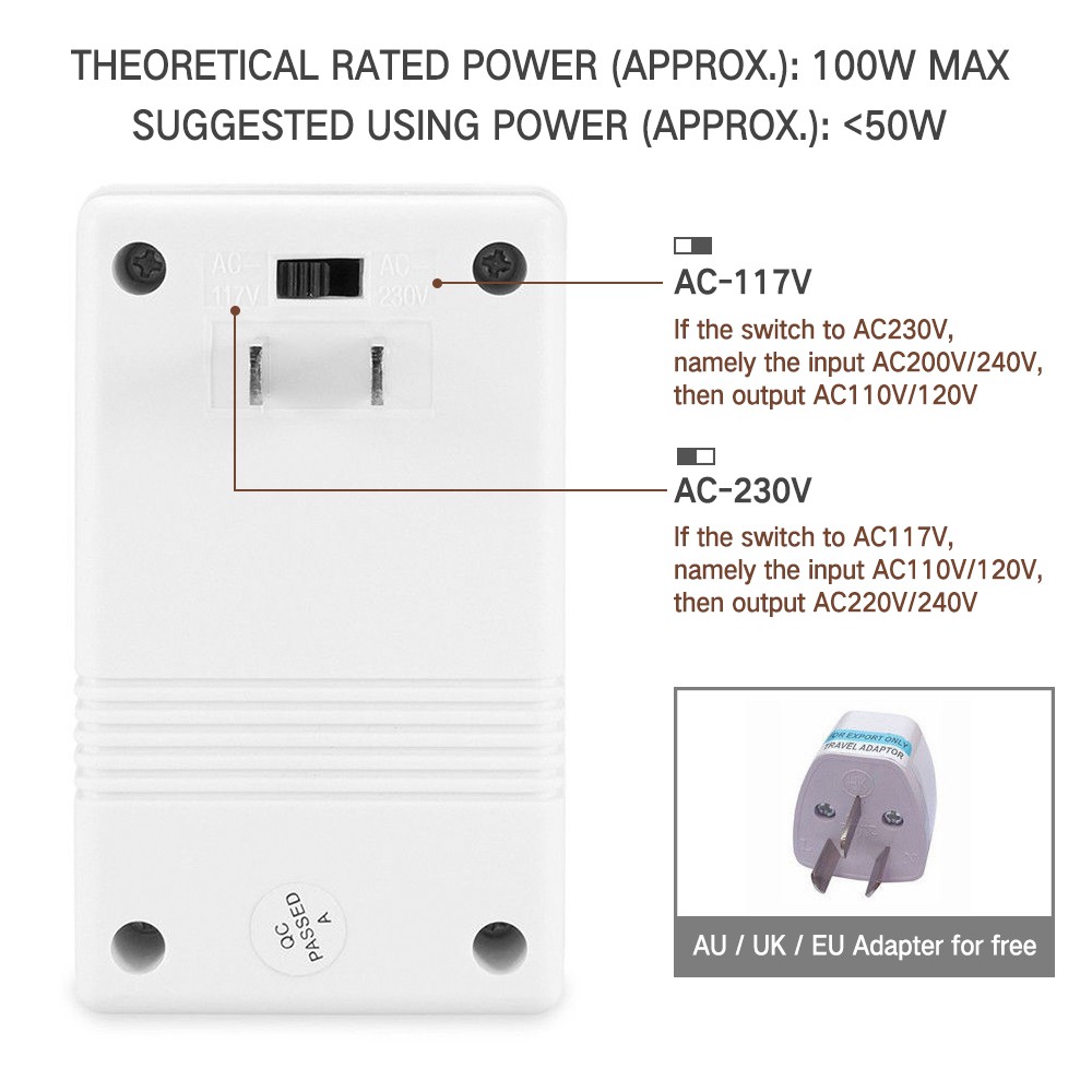 Bộ Chuyển Đổi Điện Áp Từ 110 / 120v Sang 220 / 240v