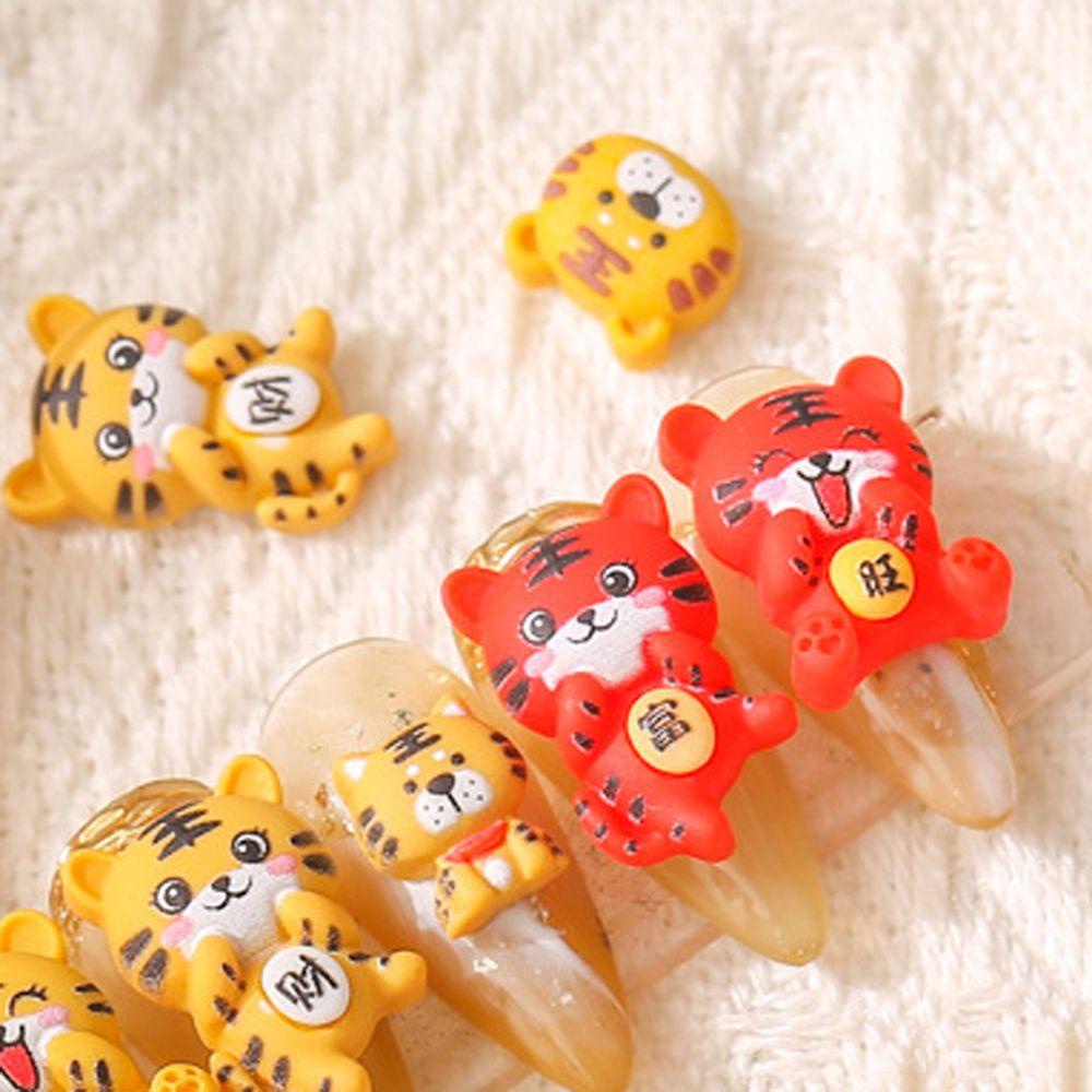 Phụ Kiện Trang Trí Móng Tay Hình Hổ Hoạt Hình Dễ Thương DIY