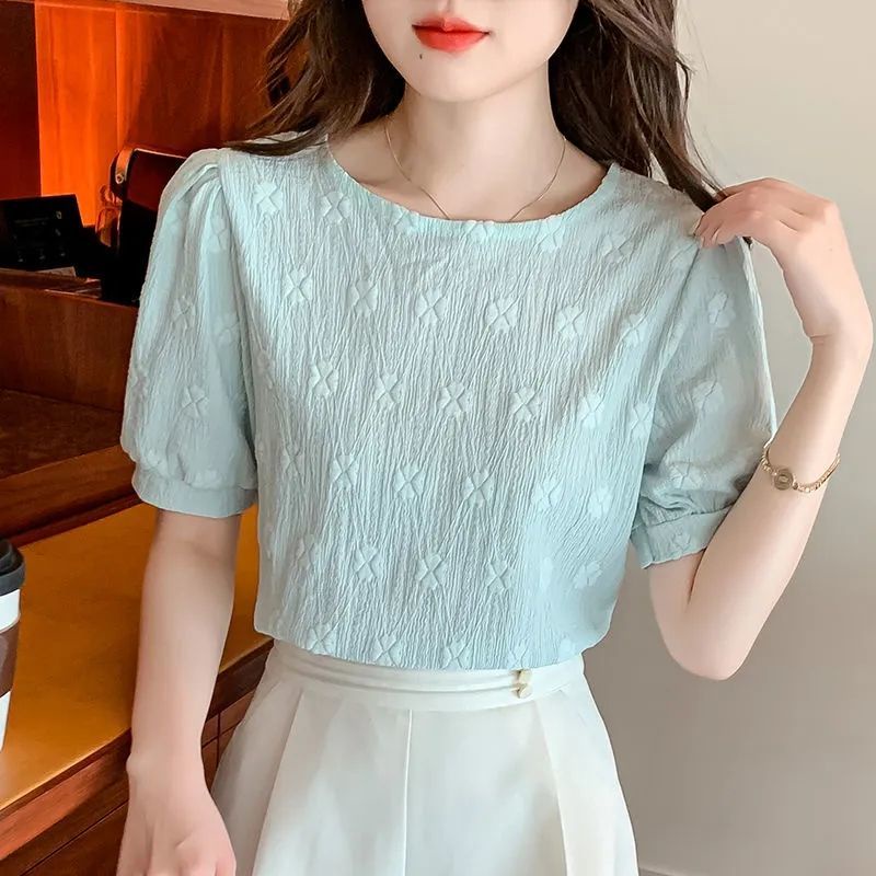 Áo Thun Tay Ngắn Cổ Tròn Dáng Rộng Thời Trang Mùa Hè Dễ Phối Đồ