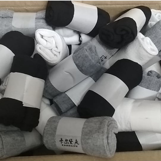 Tất cổ thấp vớ đen trắng chất cotton thấm hút mồ hôi - TV01