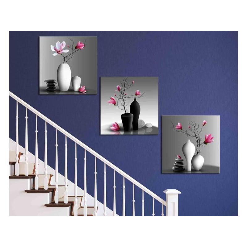 Bộ 3 Tranh TRÁNG GƯƠNG TREO CẦU THANG 60x60cm - Hiện Đại