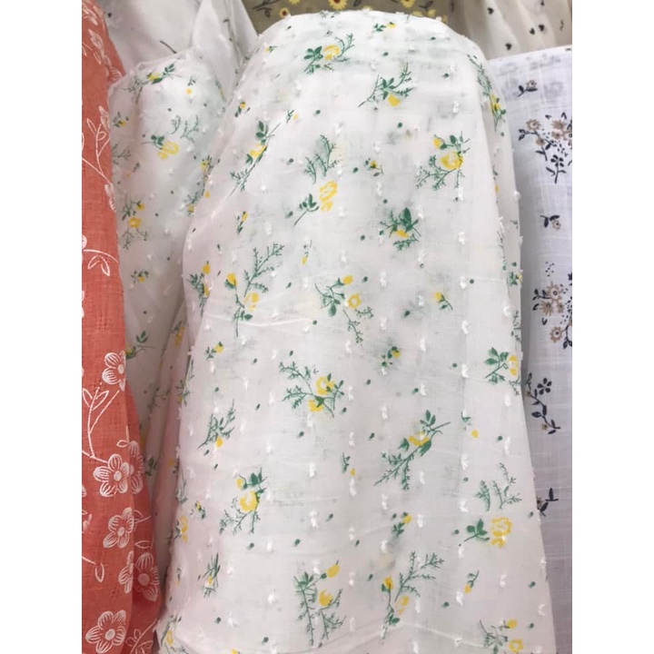 ⚡Nhiều mẫu⚡ Vải thô hoa nhí làm phụ kiện may khăn trải bàn, chùm đầu, váy áo vintage, rèm decor, chất cotton/ voan xốp