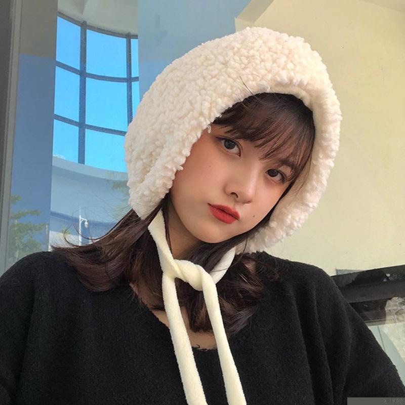 Mũ beanie lông che tai màu trơn ấm áp chống gió thời trang mùa đông tiện dụng khi trượt tuyết