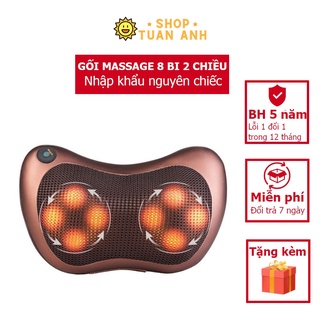 Gối massage hồng ngoại 8 bi 2 chiều công nghệ Nhật Bản