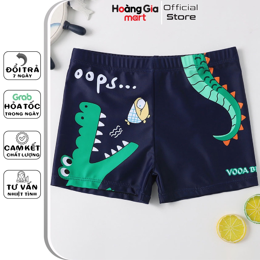 Đồ bơi bé trai, quần bơi trẻ em, lưng quần có dây rút, co giãn 4 chiều thoáng mát họa tiết khủng long mã S15-2