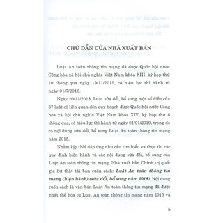 Sách - Luật An Toàn Thông Tin Mạng (Hiện Hành) (Sửa Đổi, Bổ Sung Năm 2018)