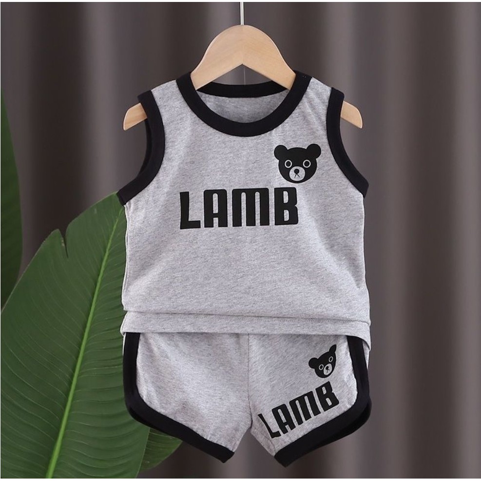 Bộ Ba Lỗ Bé Trai Hình Gấu Chất Cotton Cực Mát Cho Bé - Sumo City