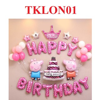THANH LÝ NGHỈ BÁN - ( kèm bơm + băng dính ) full mẫu set bóng sinh nhật mẫu lợn PEPPA PIG