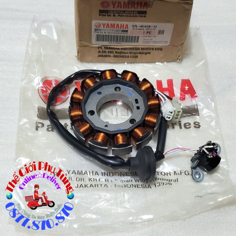 Cuộn lửa điện (Cuộn Stator) Mio, Nouvo zin chính hãng mới - 5TL-H1410-12