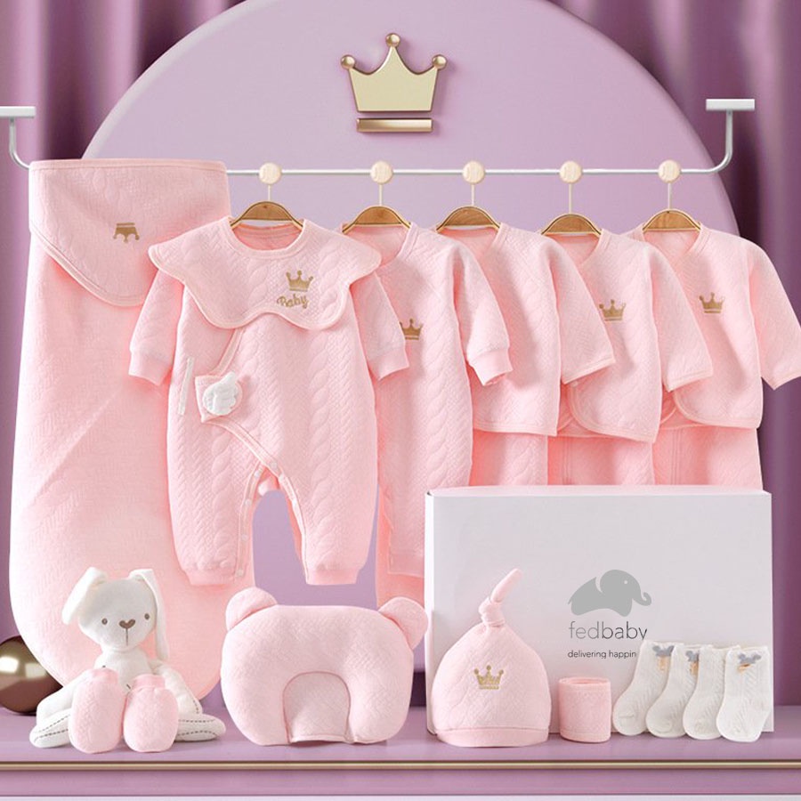Set quà sơ sinh cho bé FEDBABY 0 - 6 tháng tuổi, thu đông cao cấp