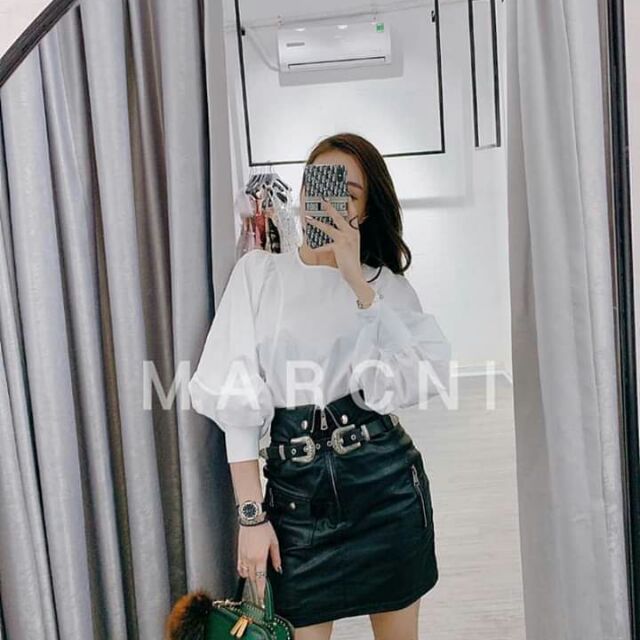 Sơ mi dáng xuông tay bồng