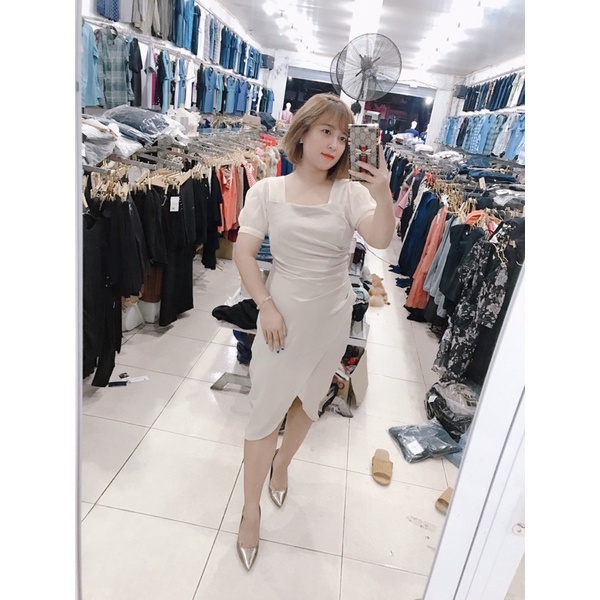 Đầm body phối voan tơ