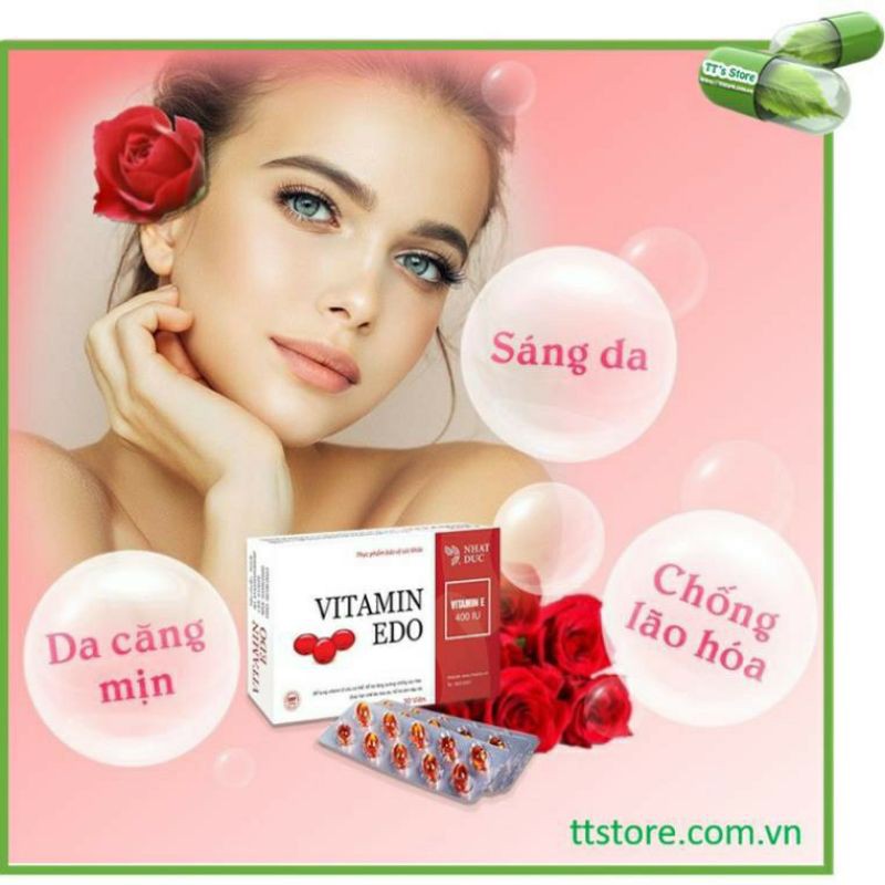 Vitamin E đỏ 400iu, vitamin Edo Nhật Đức hộp 30 viên